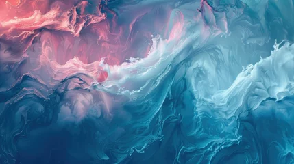 Fotobehang abstract fluid waves wallpaper background © Benyafez Studio