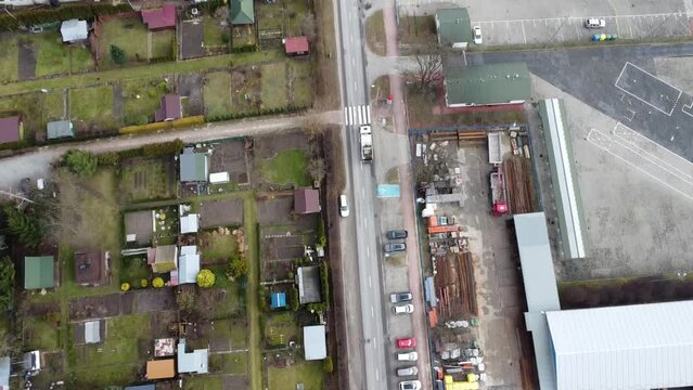 Ciężar&oacute;wka ujęcie z drona 