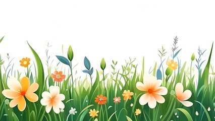 Obraz na płótnie Canvas spring flowers and grass
