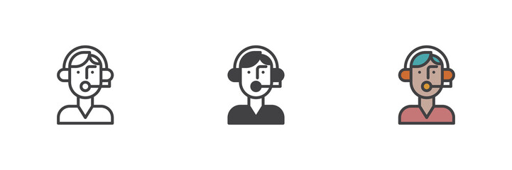 Customer service different style icon set