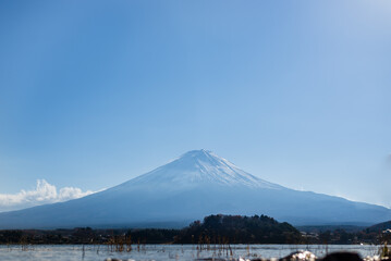 Mount Fuji in Japan during the autumn foliage season is stunningly beautiful