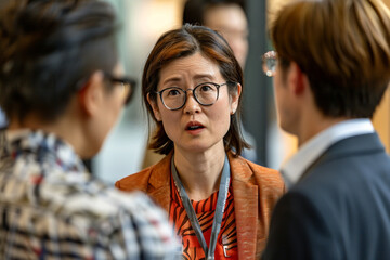 Fototapeta premium Mature Businessman Leading Company Meeting on Growth Strategies. Diverse Group of Professionals Engaged in Office Conference Discussion on Business Development