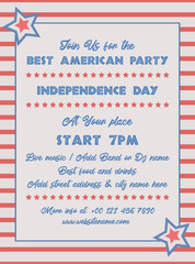 Independence day party flyer poster social media post design