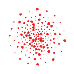 Fond Confetti Background White Vector. Blank Backdrop Heart. Red Element Frame. Pink Confetti Greeting Illustration. Violet Wedding Pattern.