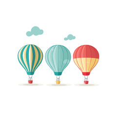 Hot air balloon | Minimalist and Simple Silhouette - Vector illustration