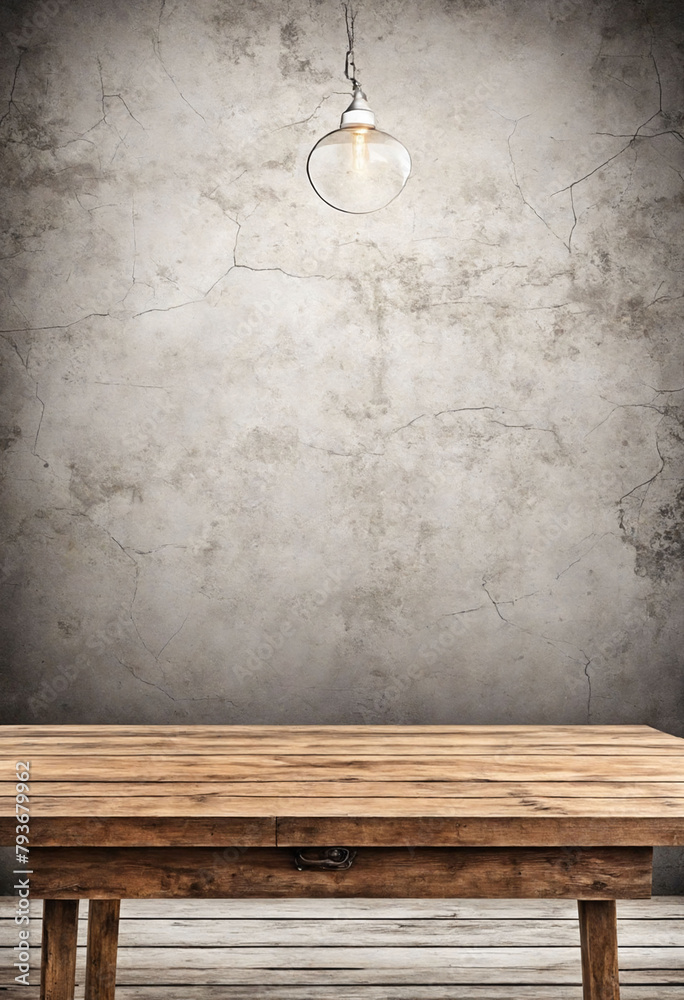 Aufkleber Rustic empty wood table against a light background