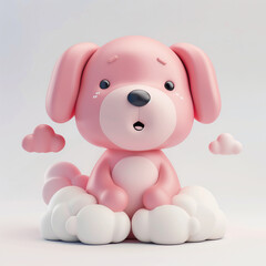 Playful Pink Delight: A  3D puppy dog for Kids and Families