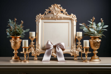 ethical gold certificate, clean white surface, seal and ribbon, elegant display