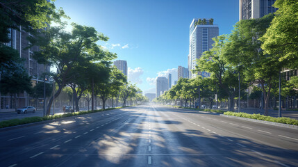 Obraz premium Morning Calm in Bangkok: The Peaceful Side of Urban Life