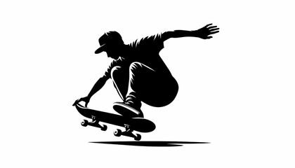 Boy having fun playing skateboard	