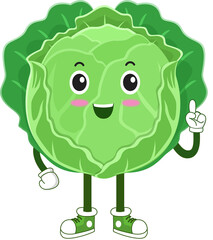 cute vegetable. cabbage cartoon character