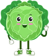 cute vegetable. cabbage cartoon character