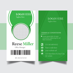 New vector id card template with clasp and lanyard.