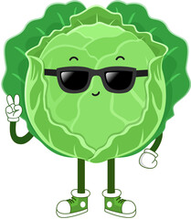 cute vegetable. cabbage cartoon character