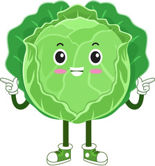 cute vegetable. cabbage cartoon character