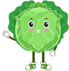 cute vegetable. cabbage cartoon character