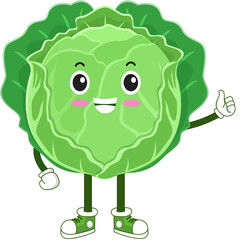 cute vegetable. cabbage cartoon character