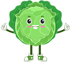 cute vegetable. cabbage cartoon character