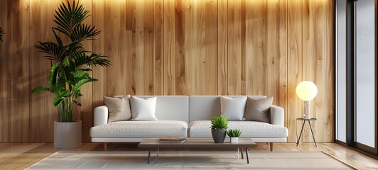 3D Modern living room interior design 