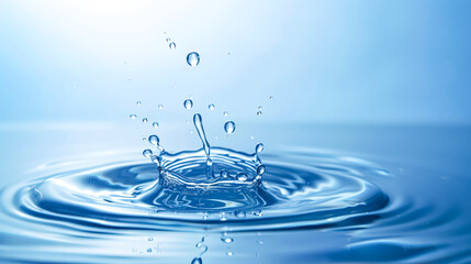 Water drop and ripples. Splash effect after collision a falling drops with water Surface