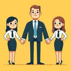 illustration of a boss with a personal assistant