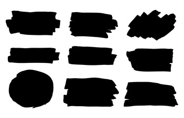 Brush stroke 5 cute on a white background, vector illustration.