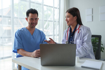 Asian female doctor Doctors are experts, knowledgeable, study, analyze and plan treatments on...