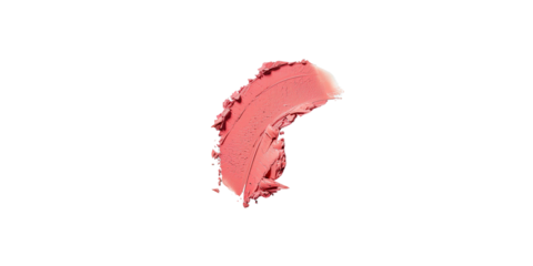 
Lipstick smudge in coral color isolated on white background