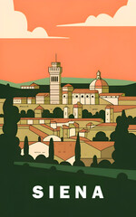 Obraz premium Vintage Siena Poster Design | Italy