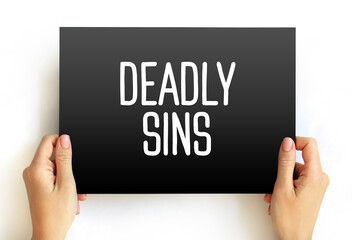 Deadly sins text quote on card, concept background