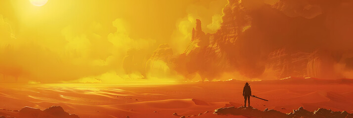 Desert at sunset background