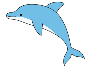 かわいいイルカのベクターイラスト。アイコン、海、水族館