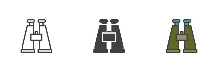 Binoculars different style icon set