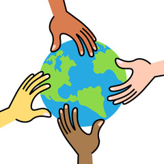 planet earth in vector in flat style. illustration for design, logo, sticker, poster, print