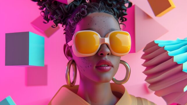 A social media influencers daily vlog in 3D  AI generated illustration