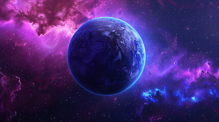 Planet Earth-type exo-planet in outer space alien planet