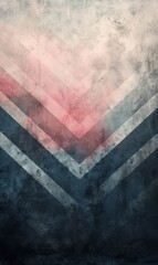 Abstract chevron pattern with pink and grey tones on a textured background. Ideal for artistic designs, vintage themes, and modern decor.