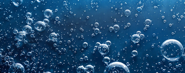 Set foam soap bubble isolated on dark blue background top view. - obrazy, fototapety, plakaty