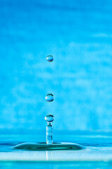 close-up shot of a bounce of a water droplet
