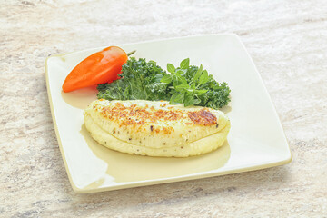 Roasted traditional cheese haloumi