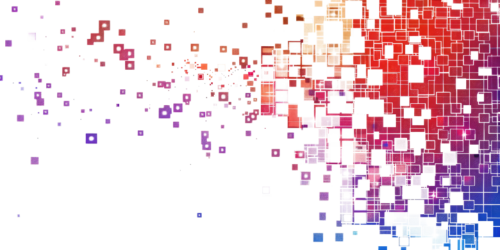 blue and red colorful digital pixel art, modern design, isolated on white or transparent png - Powered by Adobe