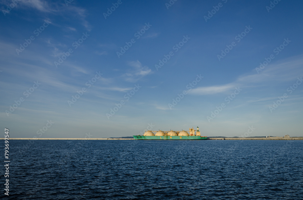 Poster LNG TANKER - Ship moored at the gas terminal