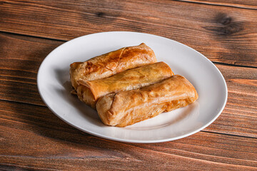 Traditional crispy fried stuffed springroll
