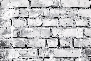 Textured white painted bricks for background use
