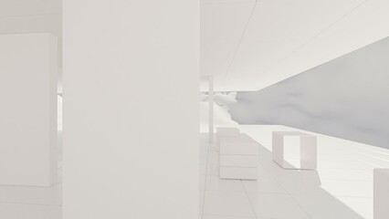 Obraz premium interior of a house - background for videocalls - made in blender