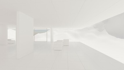Obraz premium interior of a house - background for videocalls - made in blender