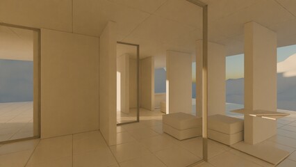 interior of a house - background for videocalls - made in blender