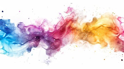 A colorful, swirling line of paint with a white background. The colors are bright and vibrant, creating a sense of energy and movement