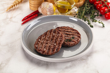 Grilled beef cutlet for burger