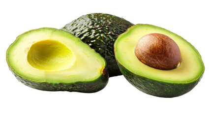 Hyper Realistic Avocado Isolated on the transparent background, PNG Format